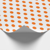 Papier Cadeau Fond blanc pois orange (Coin)