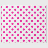 Papier Cadeau Fond blanc pois roses (Plat)