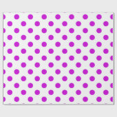 Papier Cadeau Fond blanc pois violets (Plat)