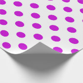 Papier Cadeau Fond blanc pois violets (Coin)
