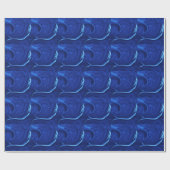 Papier Cadeau Fond bleu cobalt Texturé Fait main (Plat)