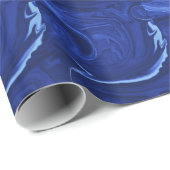 Papier Cadeau Fond bleu cobalt Texturé Fait main (Coin rond)