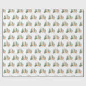 Papier Cadeau Fond d'arbre d'hiver (Plat)