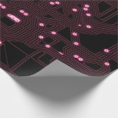 Papier Cadeau fond de circuit de micro-puce rose, 3d, ab (Coin)