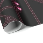 Papier Cadeau fond de circuit de micro-puce rose, 3d, ab (Coin rond)