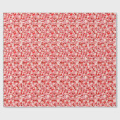 Papier Cadeau Fond de cœurs rouges (Plat)