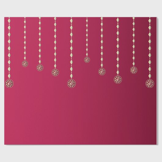 Papier Cadeau Fond de Diwali avec Diya Suspendu de Luxe (Plat)