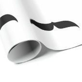 Papier Cadeau Fond de moustache noire (Coin rond)