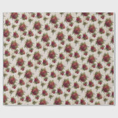 Papier Cadeau Fond d'écran Antique Red Rose (Plat)