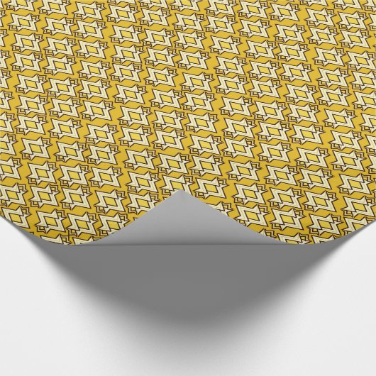 Papier Cadeau Fond d'écran Art Déco Motif, Or moutarde (Coin)
