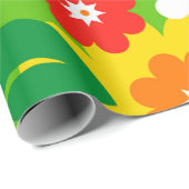 Papier Cadeau Fond d'écran Funky Flower Power (Coin rond)