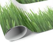 Papier Cadeau Fond d'herbe verte (Coin rond)