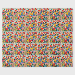 Papier Cadeau Fond floral abstrait, vibrant,