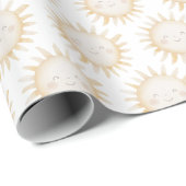 Papier Cadeau Fond mignon soleil (Coin rond)