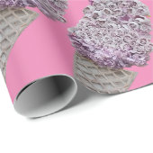 Papier Cadeau Fond rose (Coin rond)