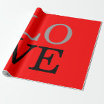 Papier Cadeau Fond rouge gris amour mariage<br><div class="desc">Vous pouvez facilement changer les polices et les couleurs. Vous pouvez également ajouter votre logo et l'image de fond comme vous le souhaitez.</div>
