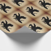 Papier Cadeau Fond rustique de dragon noir (Coin)
