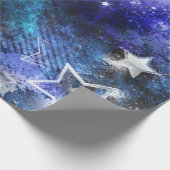 Papier Cadeau Fond spatial avec étoiles (Coin)