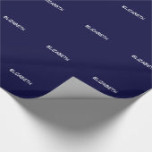 Papier Cadeau Fond uni DIY BG, monogramme du nom - Bleu marine (Coin)
