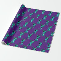 Fond violet dragon bleu de mer fantastique art
