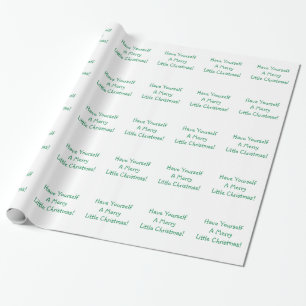 Papier Cadeau Font verte de vacances Joyeux voeux de Noël