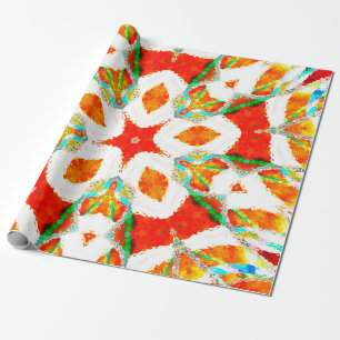 Papier Cadeau Fonte colorée symétrique motif, céramique