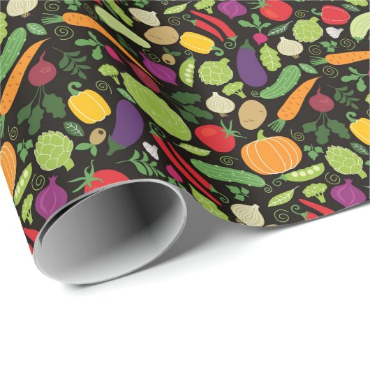 Papier Cadeau Food on a black background (Coin rond)