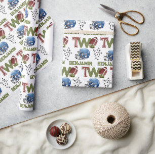 Papier Cadeau Football américain 2e anniversaire