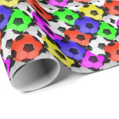 Papier Cadeau Football américain multicolore (Coin rond)