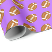 Papier Cadeau Football américain sur violet (Coin rond)