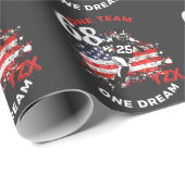 Papier Cadeau Football américain, une équipe, un rêve (Coin rond)