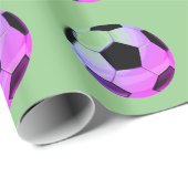 Papier Cadeau Football Ball Pop Art (Coin rond)