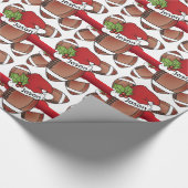 Papier Cadeau Football de Noël de Santa Hat | Nom do-it-yourself (Coin)