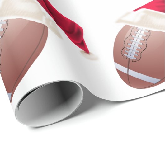 Papier Cadeau Football de Noël Funny Père Noël Holiday Wrapper P (Coin rond)