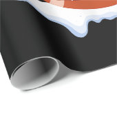 Papier Cadeau Football Snowman Santa Hat Joyeux Noël (Coin rond)