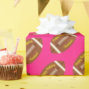 Papier Cadeau Football Sports Anniversaire fête rose