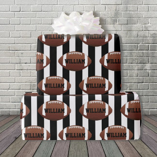 Papier Cadeau Football Thème Ajouter Nom Anniversaire Cadeau