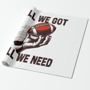 Papier Cadeau Football Tout ce qu'on a tout ce qu'il nous faut