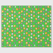 Papier Cadeau Footballs, Chemises en Or Orange, & Fans (Plat)