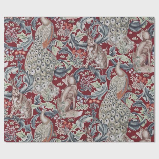 Papier Cadeau Forest Animals, William Morris (Plat)