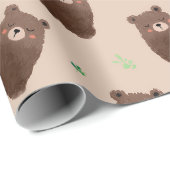 Papier Cadeau Forest Bear Spring (Coin rond)