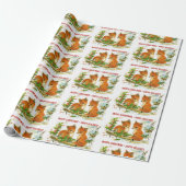 Papier Cadeau Forest Friends Fox Chickadee Ajouter salutation (Déroulé)