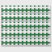 Papier Cadeau Forest Green abstrait, argent et blanc (Plat)