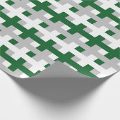 Papier Cadeau Forest Green abstrait, argent et blanc (Coin)