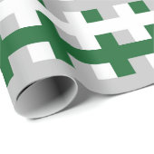 Papier Cadeau Forest Green abstrait, argent et blanc (Coin rond)