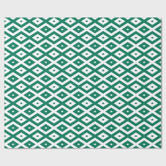 Papier Cadeau Forest green and white diamond pattern (Plat)