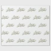 Papier Cadeau Forest Green Joyeux Noël Script Cadeau (Plat)