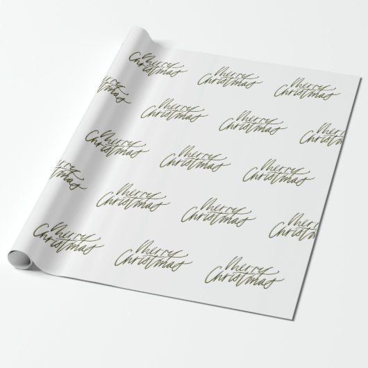 Papier Cadeau Forest Green Joyeux Noël Script Cadeau (Déroulé)
