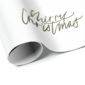 Papier Cadeau Forest Green Joyeux Noël Script Cadeau (Coin rond)