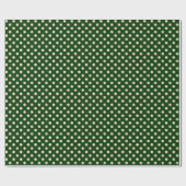 Papier Cadeau Forest Green profond et point d'or modelés (Plat)